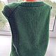 Жилет из шерсти ширина 60 см женский вязаный изумрудный. Жилеты. AccessoriesWool мягко и комфортно. Ярмарка Мастеров.  Фото №6