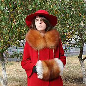 Аксессуары handmade. Livemaster - original item Fur kit made of fox fur ognevka. Collar and clutch bag.. Handmade.