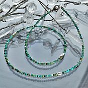 Работы для детей, handmade. Livemaster - original item Small choker beads made of natural turquoise. Handmade.