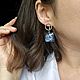 Серьги  ручной работы с незабудками. Серьги классические. MoranaJewelrYкрашения с цветами Санкт-Петербург. Интернет-магазин Ярмарка Мастеров.  Фото №2