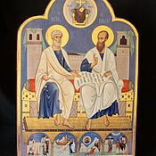 Картины и панно handmade. Livemaster - original item Icons: Icon of the Apostles Peter and Paul. Handmade.