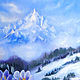 Landscape Painting Winter Wall Art with Snowdrops Flower. Pictures. Art Gallery by Natlya Zhdanova. My Livemaster. Фото №5