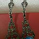 Винтаж: Серьги-гвоздики. Бирюза. Серьги винтажные. Vintage&style. Ярмарка Мастеров.  Фото №4