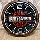 Часы: Harley-Davidson Материал Дуб резные дубовые харли девидсон, Часы каминные, Москва,  Фото №1