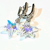 Украшения handmade. Livemaster - original item Swarovski starfish Crystal earrings.. Handmade.