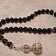 Rosary made of black agate 33 beads with a pendant Grenada in 925 silver, Rosary, Sergiev Posad,  Фото №1