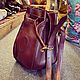 Заказать Винтаж: Сумка-ведро Cartier Mini Bucket Crossbody из кожи бордового цвета. Chic bags. Ярмарка Мастеров. . Сумки винтажные Фото №3