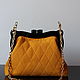 Yellow suede clutch on the clasp quilted. Clasp Bag. Olga'SLuxuryCreation. My Livemaster. Фото №4