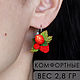 Серьги Земляника из полимерной глины, гипоаллергенные, серьги ягодные. Серьги классические. ECLIPTA jewelry ••Мария Штерн••. Интернет-магазин Ярмарка Мастеров.  Фото №2
