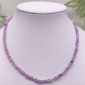 Работы для детей, handmade. Livemaster - original item Lavender natural Amethyst beads with cut. Handmade.