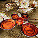 A set of wooden dishes made of natural Siberian cedar. TN24