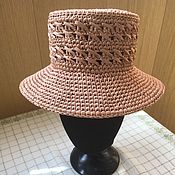 Аксессуары handmade. Livemaster - original item Raffia hat women`s summer panama summer with brim. Handmade.