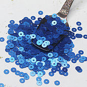 Материалы для творчества handmade. Livemaster - original item Sequins 4 mm No№104 Blue matte 2 g. Handmade.