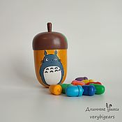 Куклы и игрушки handmade. Livemaster - original item Counting material - Totoro Acorn and 10 colored mushrooms. Handmade.