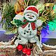 Brooch-pin: Cheerful snowman. Brooches. vasilena1970. My Livemaster. Фото №6
