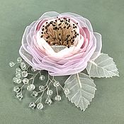 Украшения handmade. Livemaster - original item Ice rose. Brooch - handmade flower. Handmade.