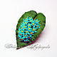 Clip / brooch 'forget-me-nots on a leaf', Hairpins, Zarechny,  Фото №1