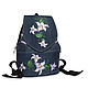 Denim backpack Lilies, Backpacks, Kostroma,  Фото №1