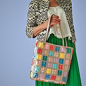 Сумки и аксессуары handmade. Livemaster - original item Beach bag, bright summer bag for women, tote, mosaic, 328. Handmade.