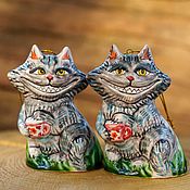 Сувениры и подарки handmade. Livemaster - original item Christmas decorations: Cheshire cat (2), porcelain. Handmade.