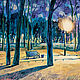 Картина маслом Петербург пейзаж зима ночь фонарь Воскресенье. 23:59, Картины, Москва,  Фото №1