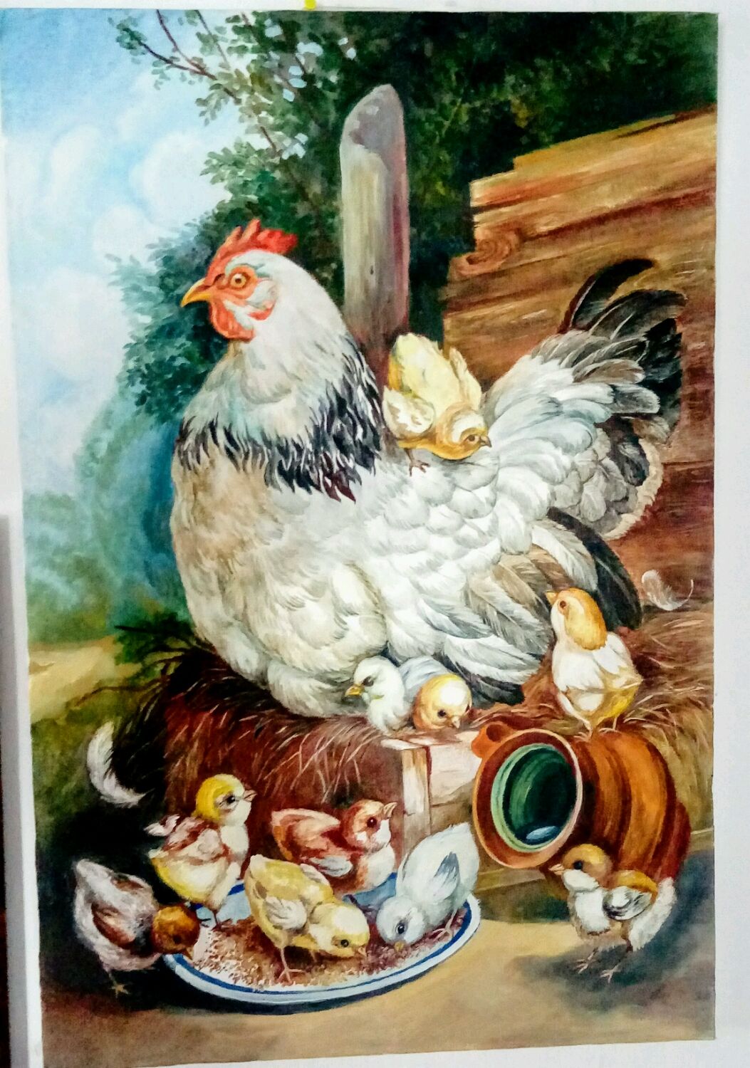 Курочка с цыплятами