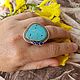 Кольцо с бирюзой. Кольца. Karma-jewelry. Ярмарка Мастеров.  Фото №5
