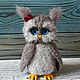 Blue-eyed owl toy from wool, Felted Toy, Moscow,  Фото №1