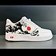 Кроссовки белые кастом Nike Air Force 1 унисекс, дракон волна, роспись. Кроссовки. Olgavolgoart. Роспись одежды и обуви. Кастом. Ярмарка Мастеров.  Фото №12