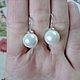 Order Hook earrings in minimalism style made of 925 silver and natural pearls. marusjy. Livemaster. . Earrings Фото №3