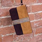 Сумки и аксессуары handmade. Livemaster - original item Cosmetic bag purse suede and leather with tassel. Handmade.