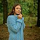 Женский кардиган, голубой кардиган, кардиган с косами, Кардиганы, Санкт-Петербург,  Фото №1