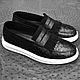 Order Slip-ons made of genuine ostrich leather, in black, to order!. SHOES&BAGS. Livemaster. . Slip-ons Фото №3