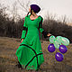 Long Green Linen Elven Dress «Absinthe», Dresses, Moscow,  Фото №1