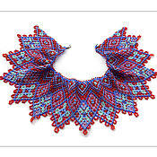 Украшения handmade. Livemaster - original item Necklace: Collar shoulder strap with a bright ornament of beads, Silyanka. Handmade.