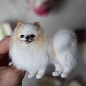 Украшения handmade. Livemaster - original item Pomeranian portrait brooch felted wool dog. Handmade.