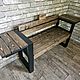 Заказать Скамья в лофт стиле, с столиками, с спинкой. EasyLOFT. Ярмарка Мастеров. . Скамейки для сада Фото №3