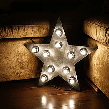 Large Wooden Star with LED Lights