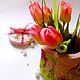 Мини тюльпаны из полимерной глины, Композиции, Омск,  Фото №1
