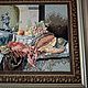 Винтаж: Шикарная большая картина вышивка Германия. Картины винтажные. Антикварная лавка для друзей. Ярмарка Мастеров.  Фото №4