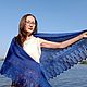Knitted winter shawl made of wool and alpaca, blue. Shawls. KnitLaceDreams. Online shopping on My Livemaster.  Фото №2