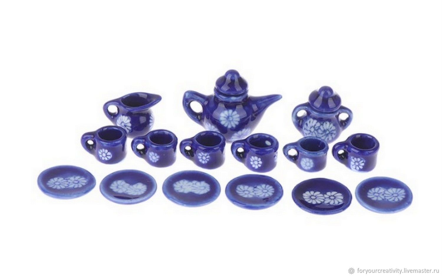 Чайный сервиз из фарфора для кукольного домика купить в интернет ...