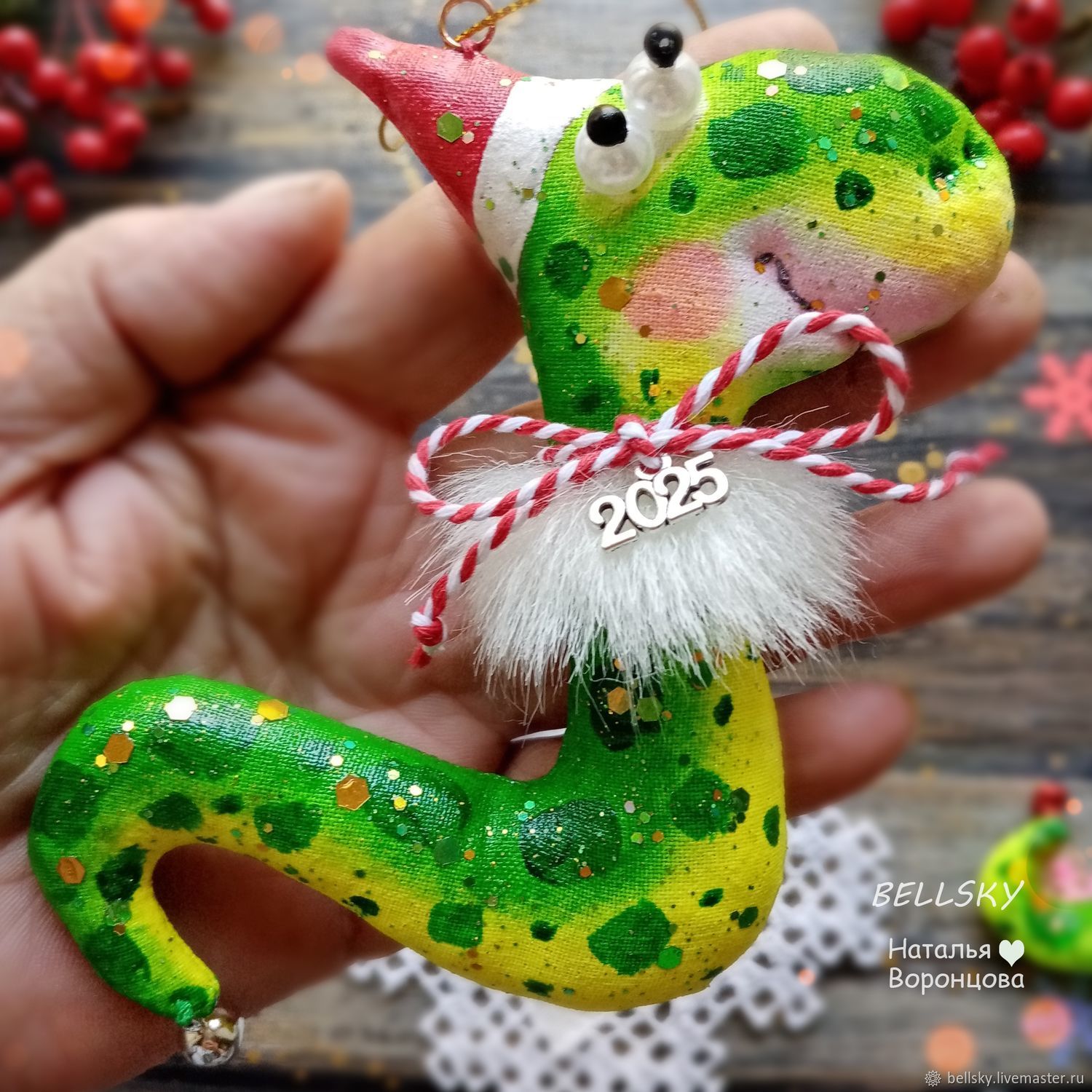 Ватная игрушка змея