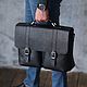 Men's leather messenger bag 'Vincent' (Black), Brief case, Yaroslavl,  Фото №1