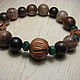 Bracelet with malachite, petrified wood ' Flowers in stones'. Bead bracelet. Beautiful gifts for the good people (Alura-lights). My Livemaster. Фото №5