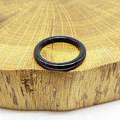Украшения handmade. Livemaster - original item 16 Thin black agate ring. Handmade.