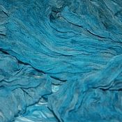 Шелковый шарф мятно-лавандовый шифоновый ручное крашение бохо подарок