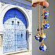 Колье "Синие цветы" авторский лэмпворк, Колье, Стамбул,  Фото №1
