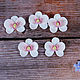 Кабошоны Орхидея из полимерной глины, цвет бело-розовый, Кабошоны, Солнечногорск,  Фото №1