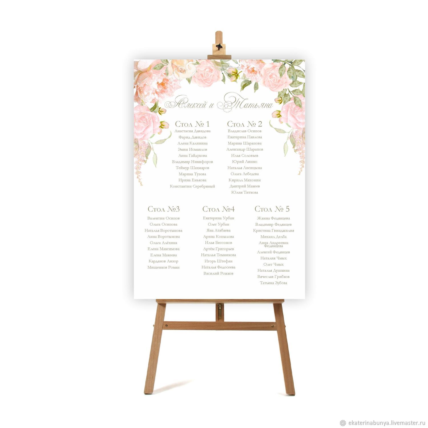 Список рассадки гостей на свадьбе образец